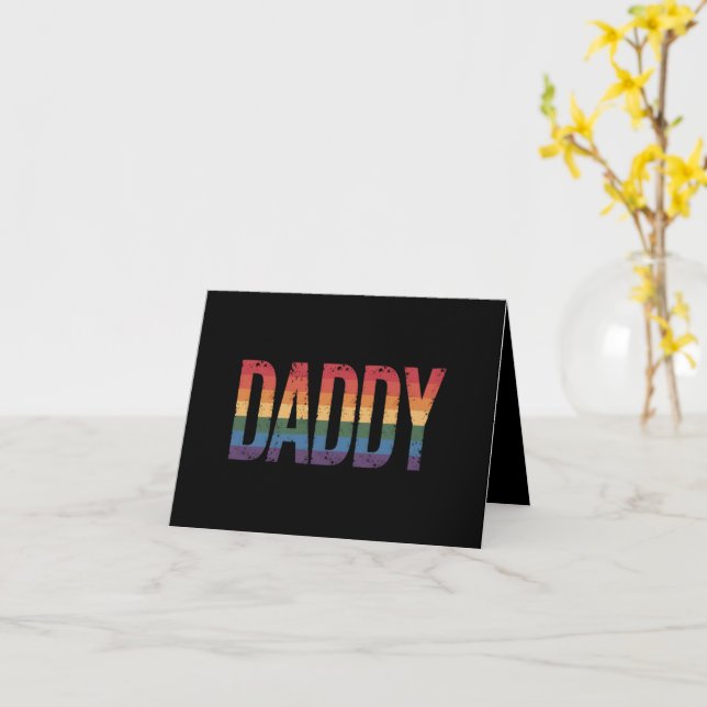 Daddy Gay Pride Month LGBTQ Father's Day Rainbow  Card (Yellow Flower)