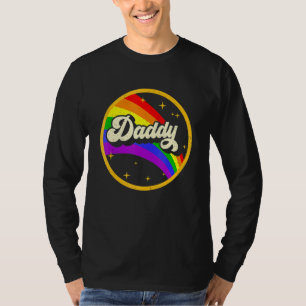 Daddy Gay Pride Month LGBTQ Fathers Day Rainbow Fl T-Shirt