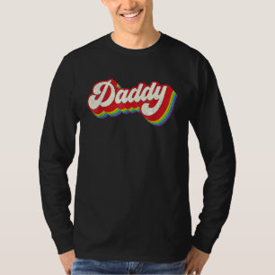 Daddy Gay Pride Month LGBTQ Fathers Day Rainbow Fl T-Shirt