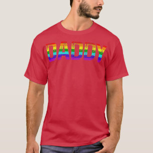 Daddy Gay Pride Month LGBTQ Fathers Day Rainbow Fl T-Shirt
