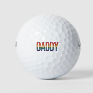 Daddy Gay Pride Month LGBTQ Father's Day Rainbow Golf Balls