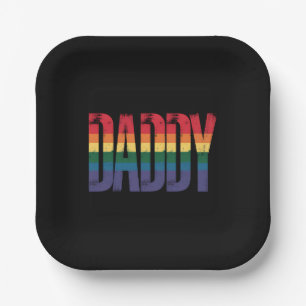 Daddy Gay Pride Month LGBTQ Fathers Day Rainbow Paper Plate