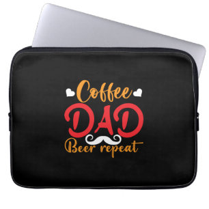 Daddy Gift Coffee Dad Beer Repeat Laptop Sleeve
