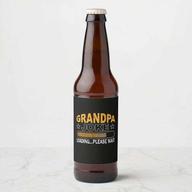 Daddy Gift Grandpa Loading Please Beer Bottle Label (Front)