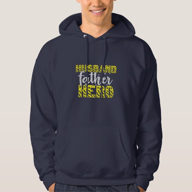 Daddy Gift Husband Father Hero Hoodie (Front)