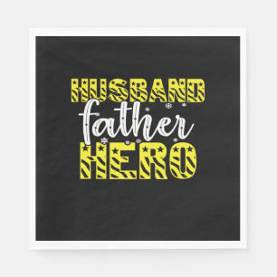 Daddy Gift Husband Father Hero Napkin