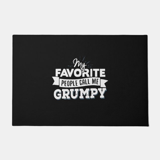 Daddy Gift My Favourite People Call Me Grumpy Doormat (Front)