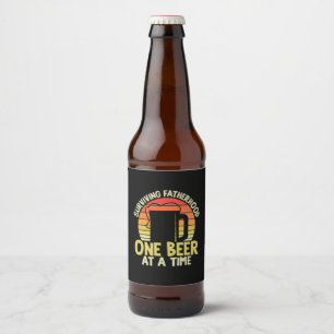 Daddy Gift Surviving Fatherhood One Beer Bottle Label