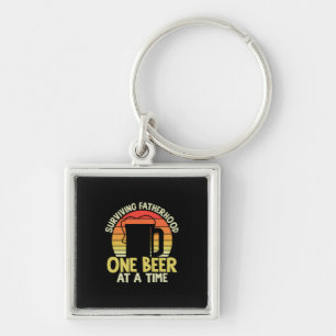Daddy Gift Surviving Fatherhood One Beer Key Ring