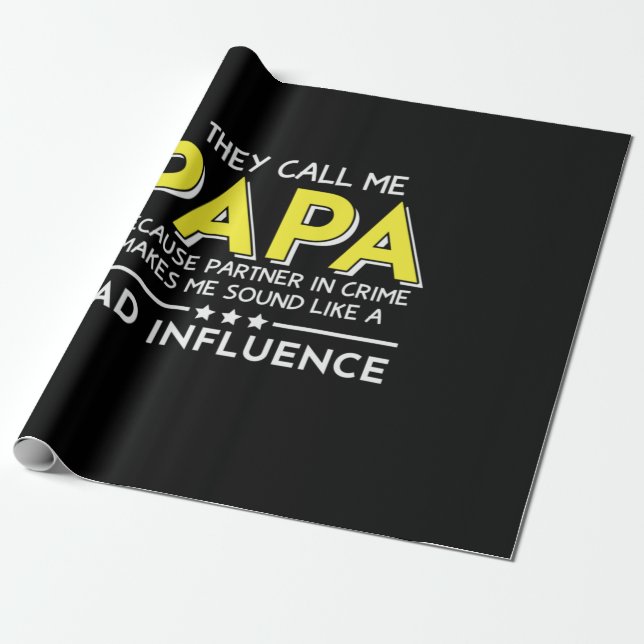 Daddy Gift They Call Me Papas Wrapping Paper (Unrolled)