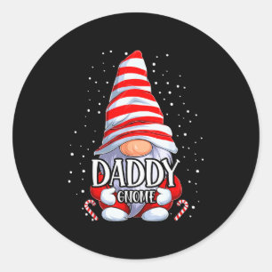 Daddy Gnome Christmas Pajamas Matching Family Grou Classic Round Sticker