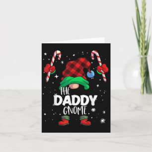 Daddy Gnome Red Buffalo Plaid Matching Family Chri Card