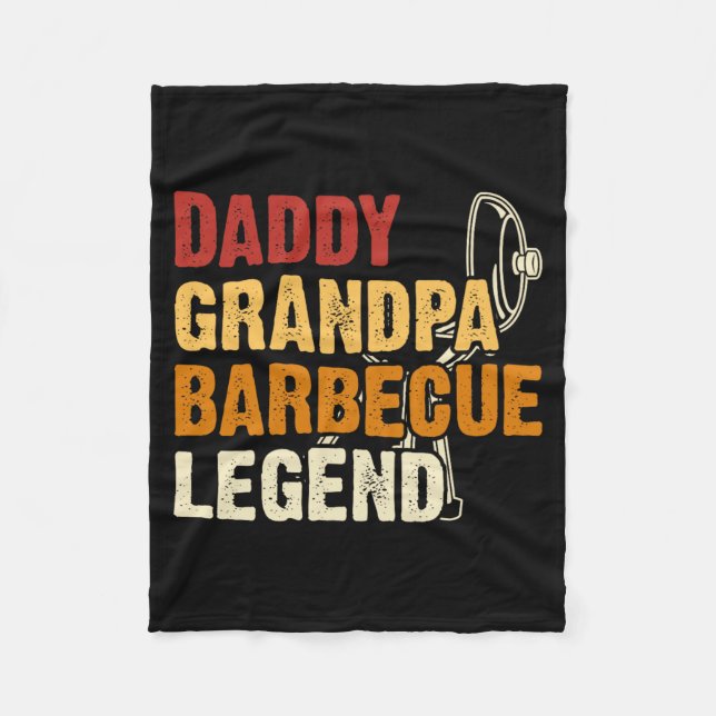 Daddy Grandpa Barbecue Legend Bbq Grill Master Fleece Blanket (Front)