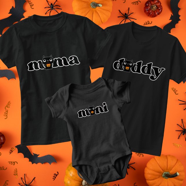 Daddy Halloween Cat Trick-o-Treating Matching T-Shirt (Creator Uploaded)