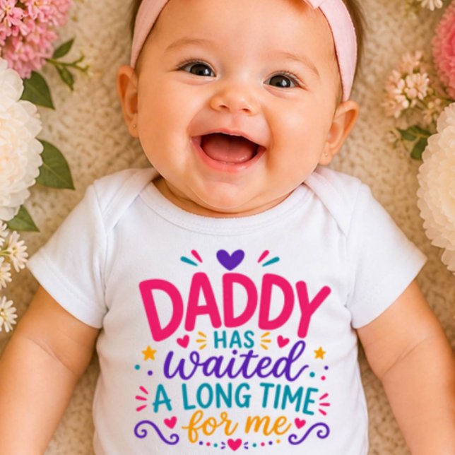 Daddy Has Waited Colourful Baby Bodysuit (Creator Uploaded)
