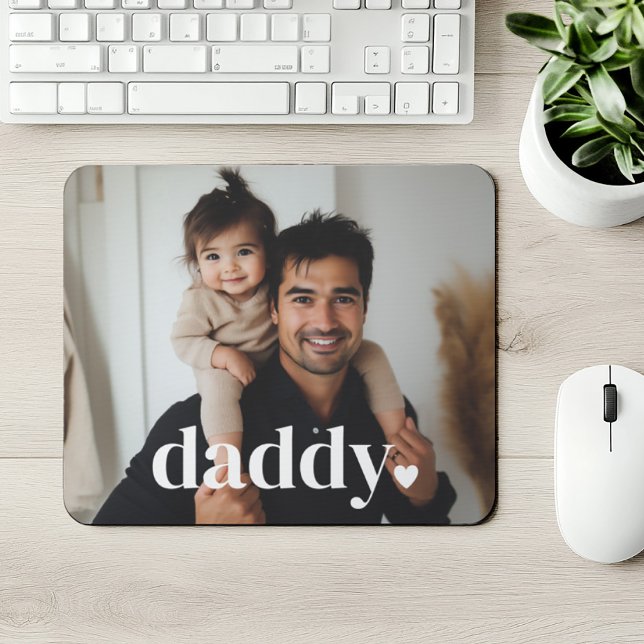Daddy Heart - First Father's Day Photo  Mouse Pad (Zazzle Daddy Heart - First Father's Day Photo  Mouse Pad)