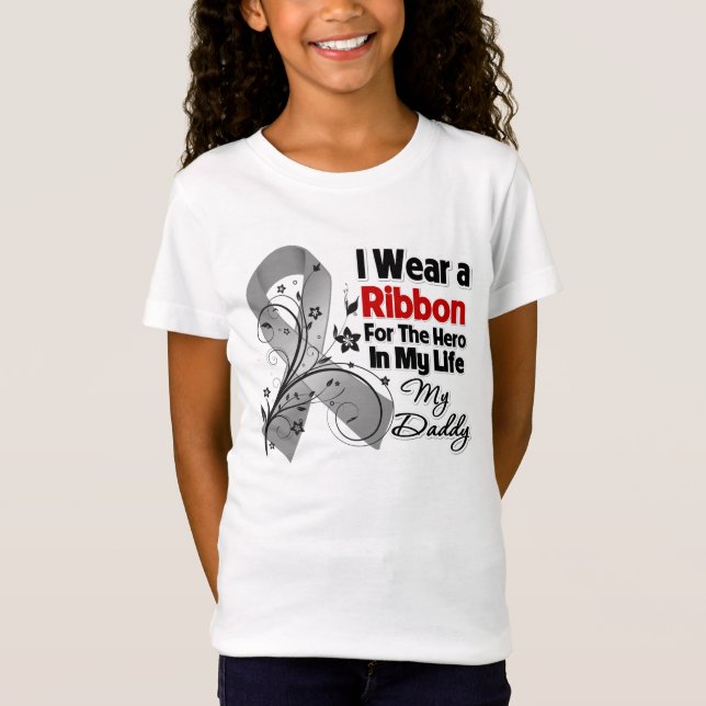 Daddy Hero in My Life Brain Cancer T-Shirt (Front)