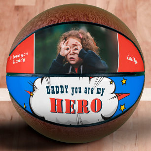 Daddy Hero Superhero Dad Father`s Day Photo Basketball