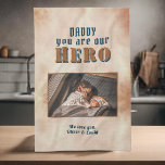 Daddy Hero Watercolor Father Keepsake Family Photo Tea Towel<br><div class="desc">Daddy Hero Watercolor Father Keepsake Family Photo kitchen towel. From daughter or son to the special hero in their life. Add your photo and name. You can change daddy into dad, papa, pap, ... The background is blush orange watercolor. A perfect gift and a lovely Father`s Day gift for dad....</div>