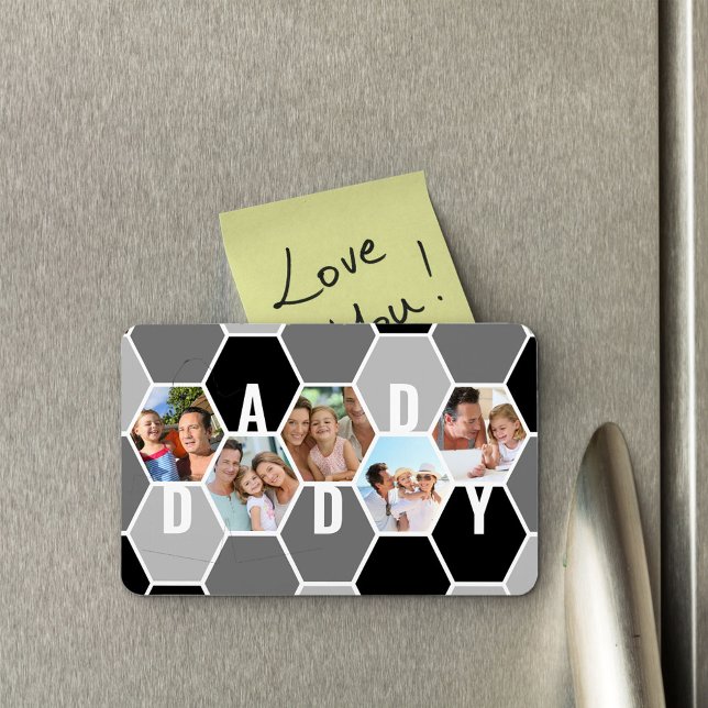 Daddy Honeycomb Photo Collage 5 Photo 5 Letter Magnet (Creator Uploaded)