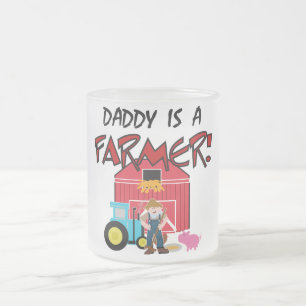 Daddy is a Farmer Tshirts and Gifts Frosted Glass Coffee Mug