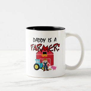 Daddy is a Farmer Tshirts and Gifts Two-Tone Coffee Mug