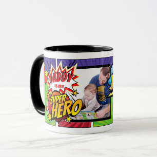 DADDY Is My SUPERHERO Custom PHOTO COMIC Mug