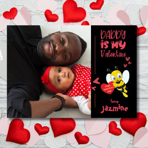 Daddy Is My Valentine Custom Name Holiday Card