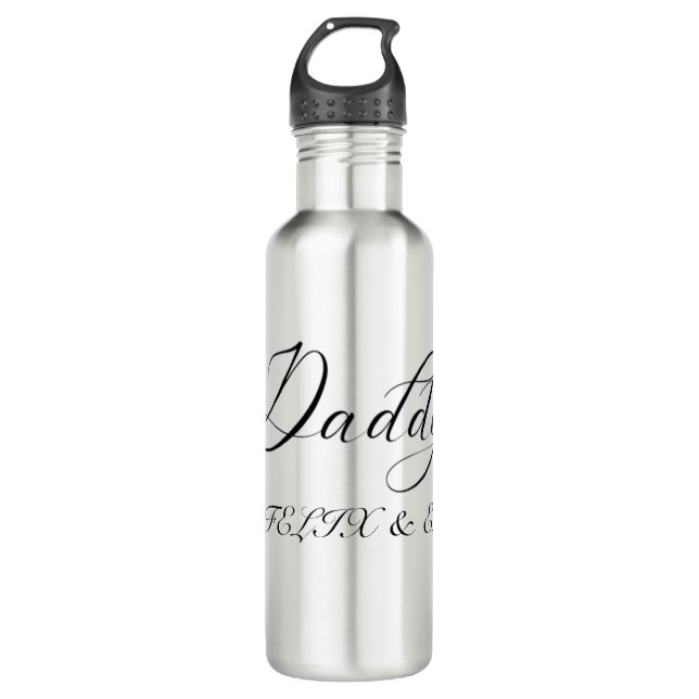 Daddy | Kids Names Modern Father's Day Script 710 Ml Water Bottle (Front)