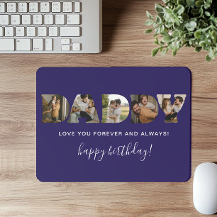 DADDY Letter Photo Collage Birthday Mouse Pad