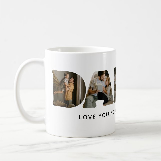 DADDY Letter Photo Collage Coffee Mug (Left)