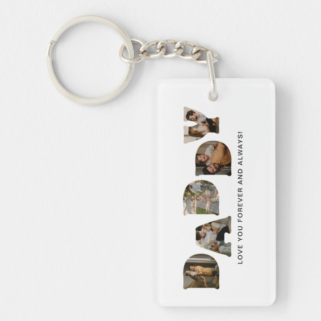 DADDY Letter Photo Collage Key Ring (Front)