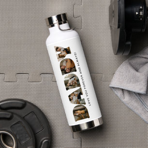 DADDY Letter Photo Collage Water Bottle
