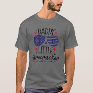 Daddy Little Firecracker Celebrate 4Th July Family T-Shirt