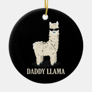 Daddy Llama Alpaca Funny Animal Lover Ceramic Tree Decoration