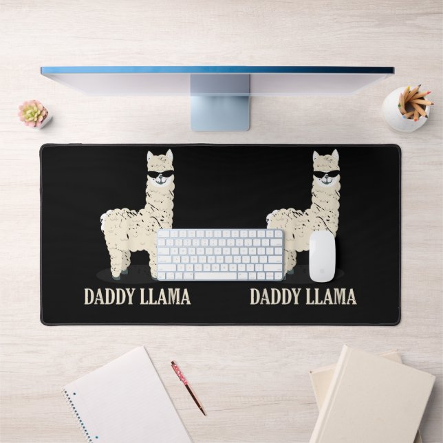 Daddy Llama Alpaca Funny Animal Lover Desk Mat (Office 1)