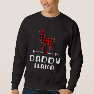 Daddy Llama Christmas Pajama Red Plaid Buffalo Fam Sweatshirt