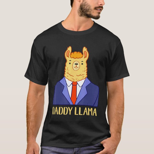 Daddy Llama Fathers Day Llama T-Shirt (Front)