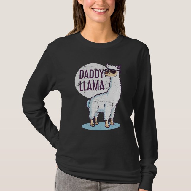 Daddy Llama Funny Dad Gift Father's Day T-Shirt (Front)