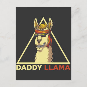 Daddy Llama Husband Cool Sunglasses Alpaca Dad Postcard