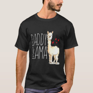Daddy Llama Matching Family Tribe Hearts T-Shirt