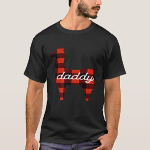 Daddy Llama Mens Plaid Llama Family Llama T-Shirt