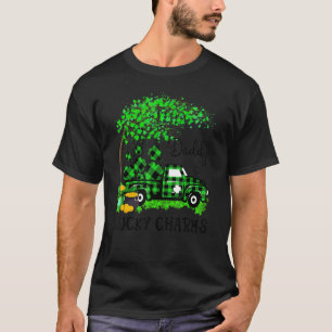 Daddy Lucky Charm Shamrock Graphic Truck St Patric T-Shirt