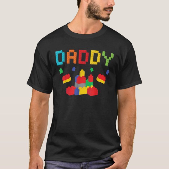 Daddy Master Builder Building Blocks Bricks Matchi T-Shirt (Front)