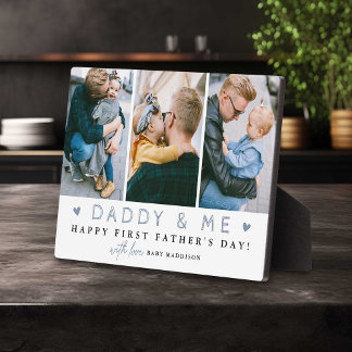 'Daddy & Me' 1st Father's Day 3 x Photo Collage Plaque