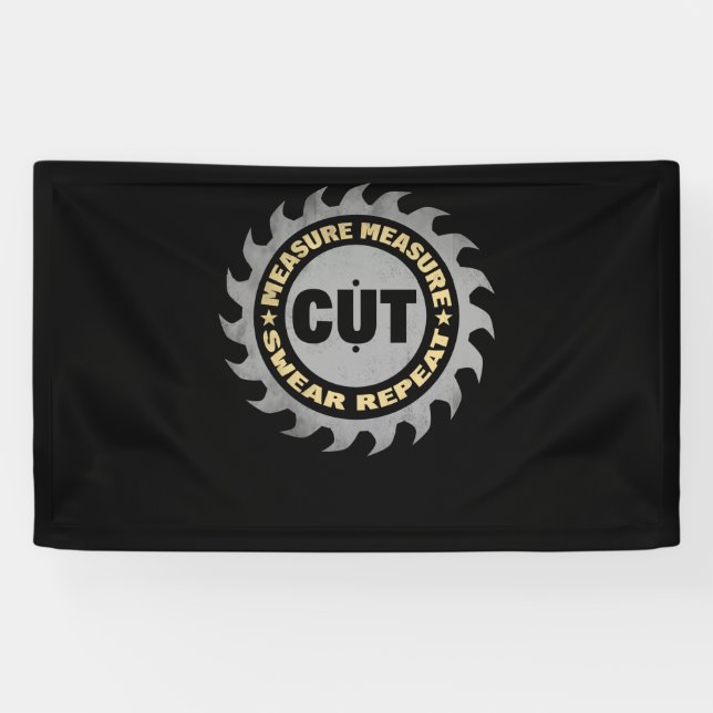 Daddy Measure Cut Handyman Woodworker Father Day Banner (Horizontal)