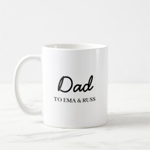Daddy Modern Father’s Day Kids Names Script Coffee Mug
