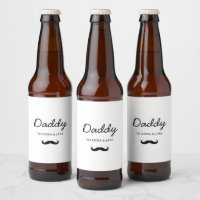 Daddy | Modern Father's Day Moustache Beer Label