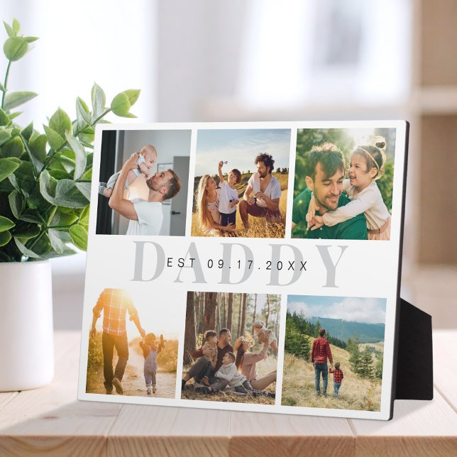 Daddy Modern Fathers Day Photo Collage  Plaque (Creator Uploaded)