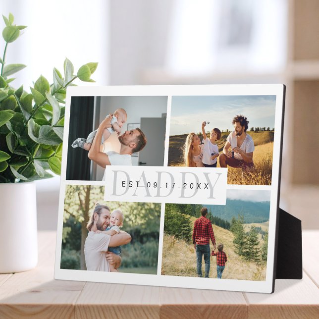 Daddy Modern Fathers Day Photo Collage  Plaque (Creator Uploaded)